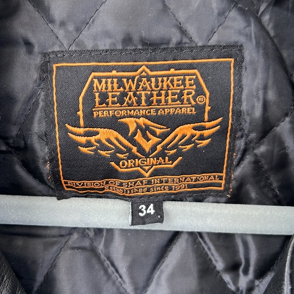 Milwaukee Leather Performance Apparel Leather Biker Motorcycle Jacket Size 34/XS - Picture 4 of 9